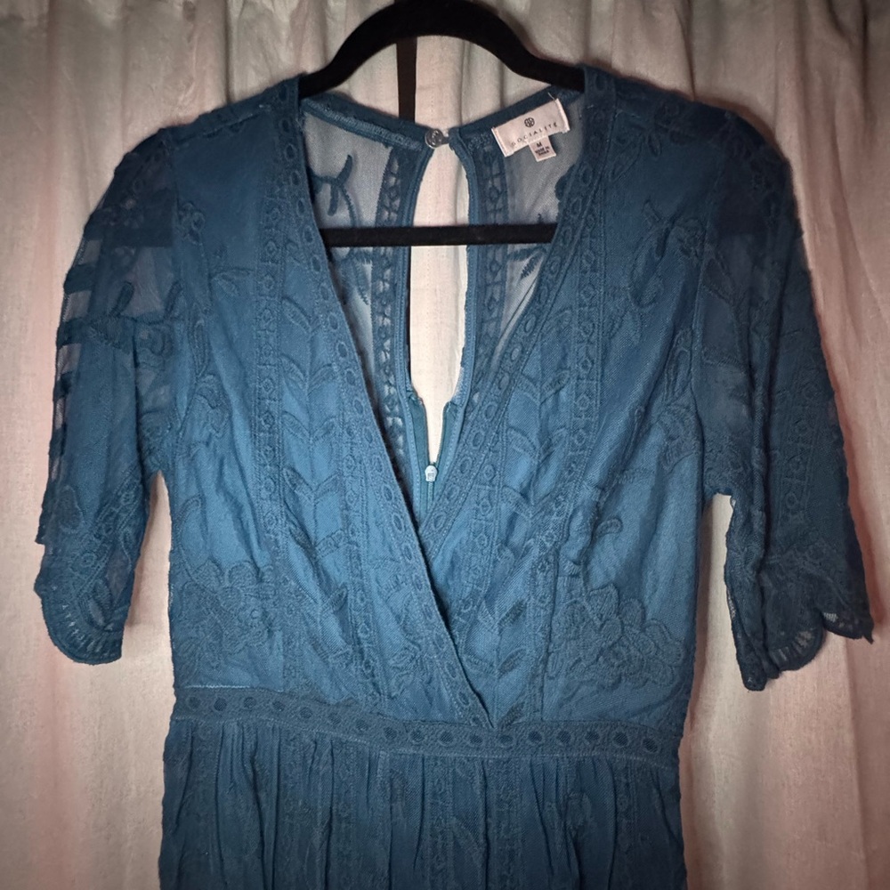 Socialite Green Wrap Sundress with Flutter Sleeves